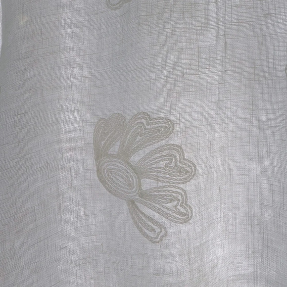 Terzo Millennio L 100% Linen with embroidered white flowers tunic. Boho sheer. - Picture 4 of 7